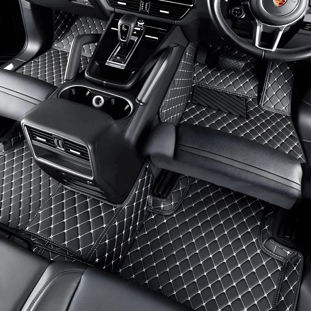 Black & Beige custom-fit car floor mats by EliteCarSeat