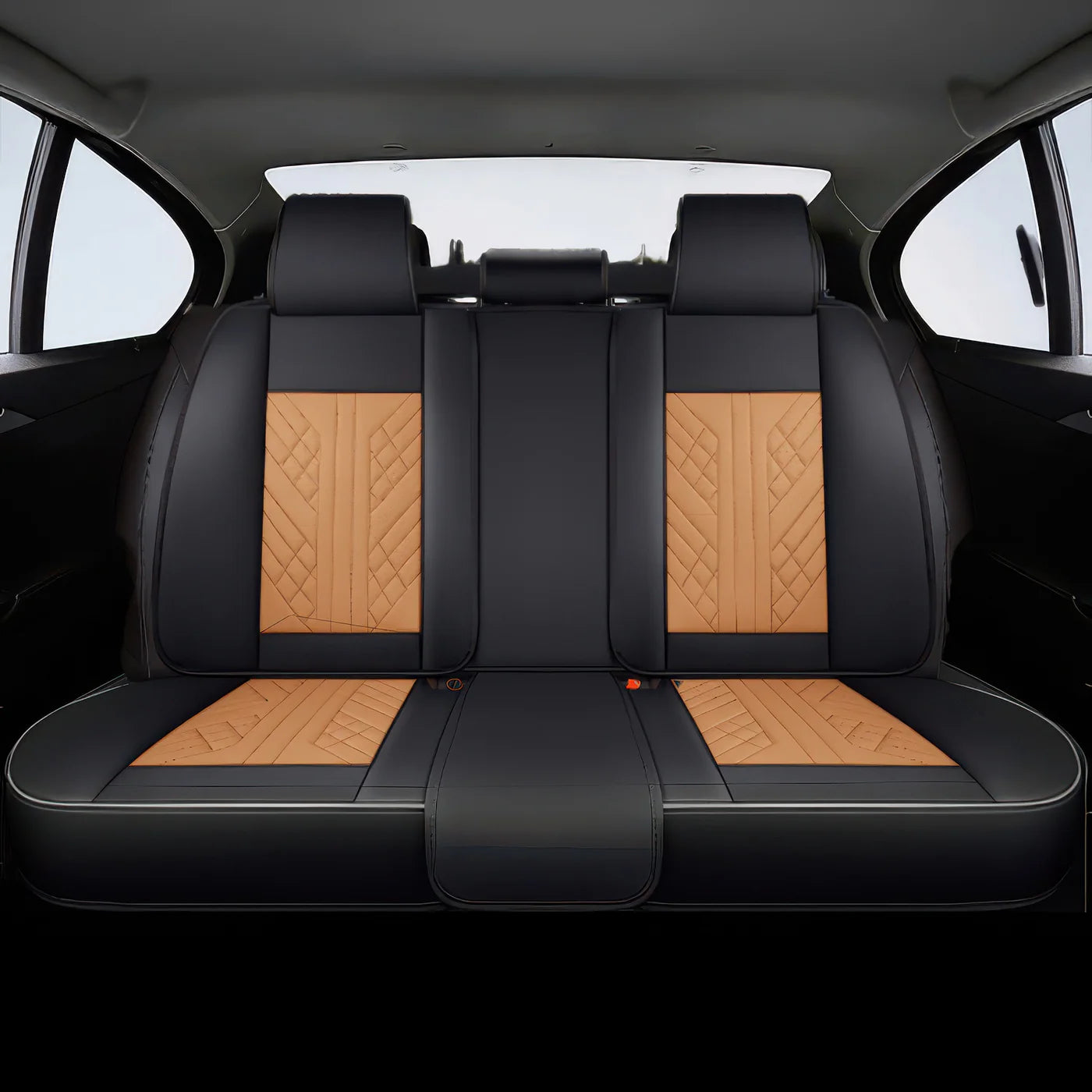 Elite Car Seat Covers - Brown & Black | Waterproof Leather Car Seat Covers