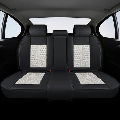 Elite Car Seat Covers - Beige & Black | Waterproof Leather Car Seat Covers