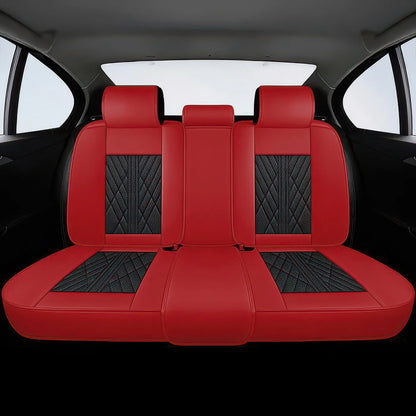 Elite Car Seat Covers - Black & Red | Waterproof Leather Car Seat Covers
