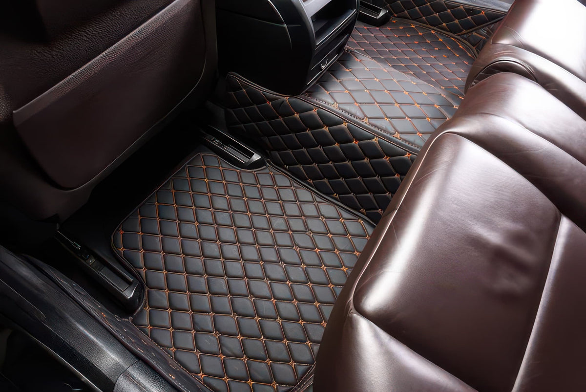 Black & Orange custom car floor mats