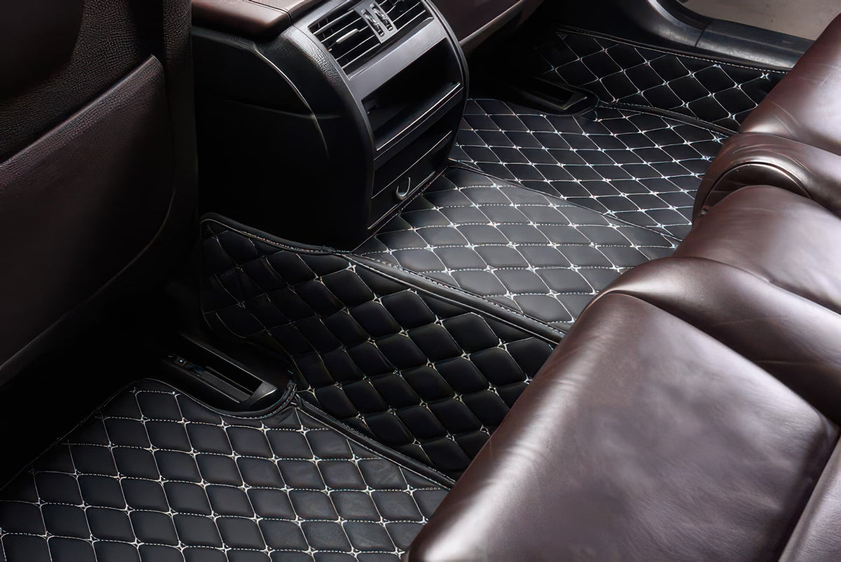 Black & White custom car floor mats