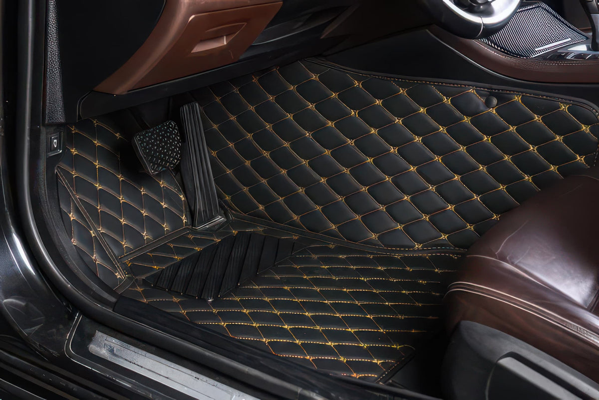 Black & Yellow custom car floor mats