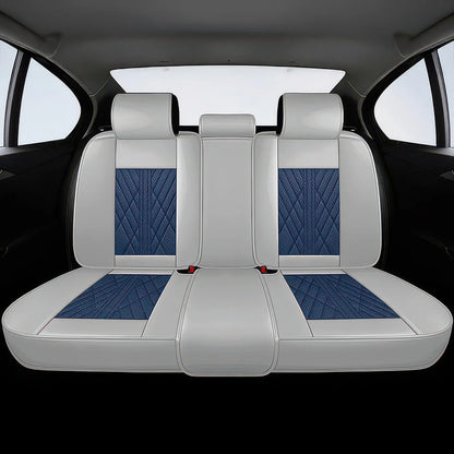 Elite Car Seat Covers - Blue & Gray | Waterproof Leather Car Seat Covers