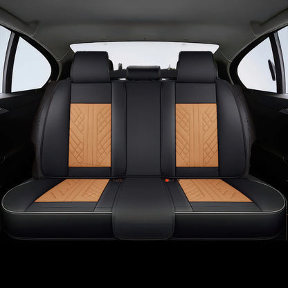 Elite Car Seat Covers - Brown & Black | Waterproof Leather Car Seat Covers