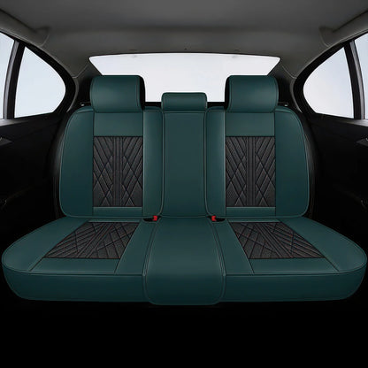 2pcs Green & Black Prestige Car Seat Covers / Waterproof