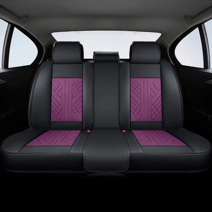 2pcs Purple & Black Car Seat Covers / Waterproof