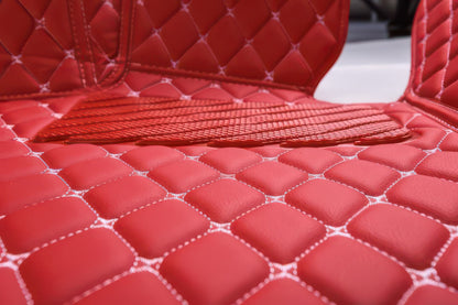 Red custom car floor mats
