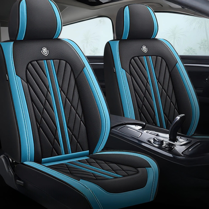 2pcs Black & Blue Prestige Car Seat Covers / Waterproof