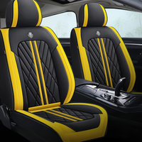 2pcs Black & Yellow Prestige Car Seat Covers / Waterproof