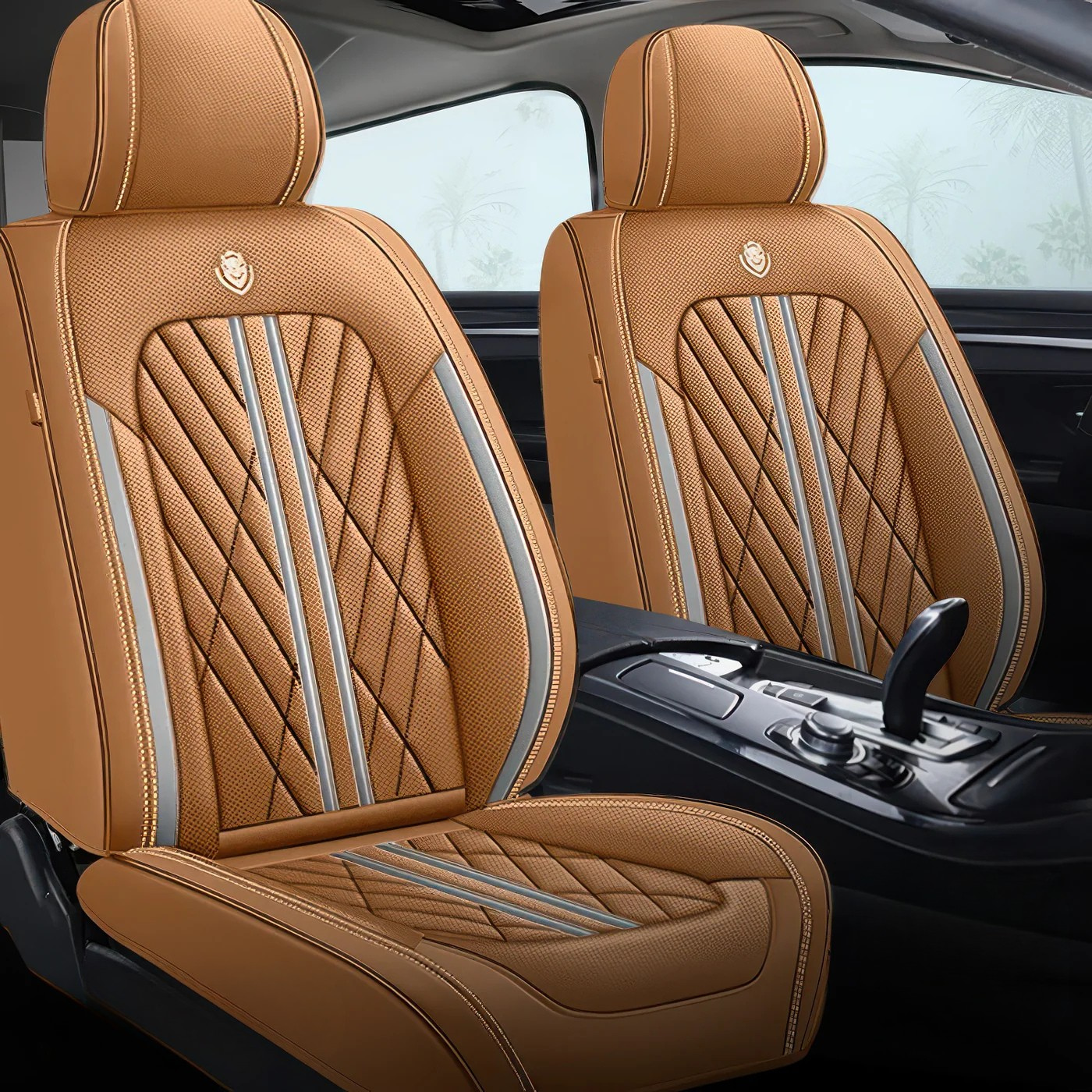Elite Car Seat Covers - Brown | Waterproof Leather Car Seat Covers