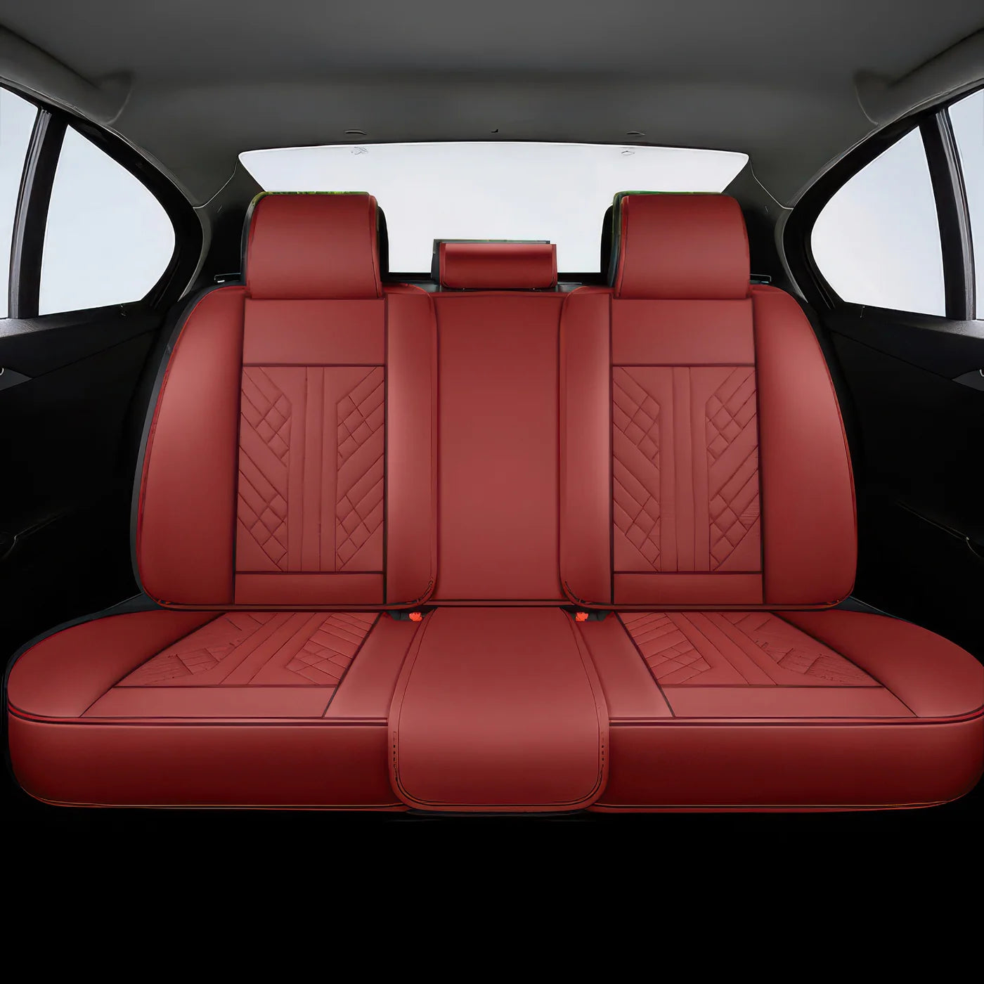 Elite Car Seat Covers - Wine Red | Waterproof Leather Car Seat Covers