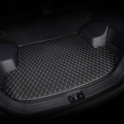 Black & Beige custom car boot mat
