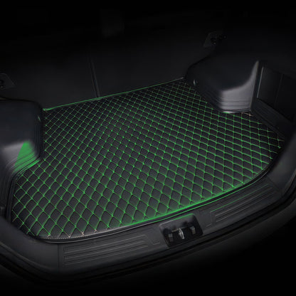 Black & Green custom car boot mat
