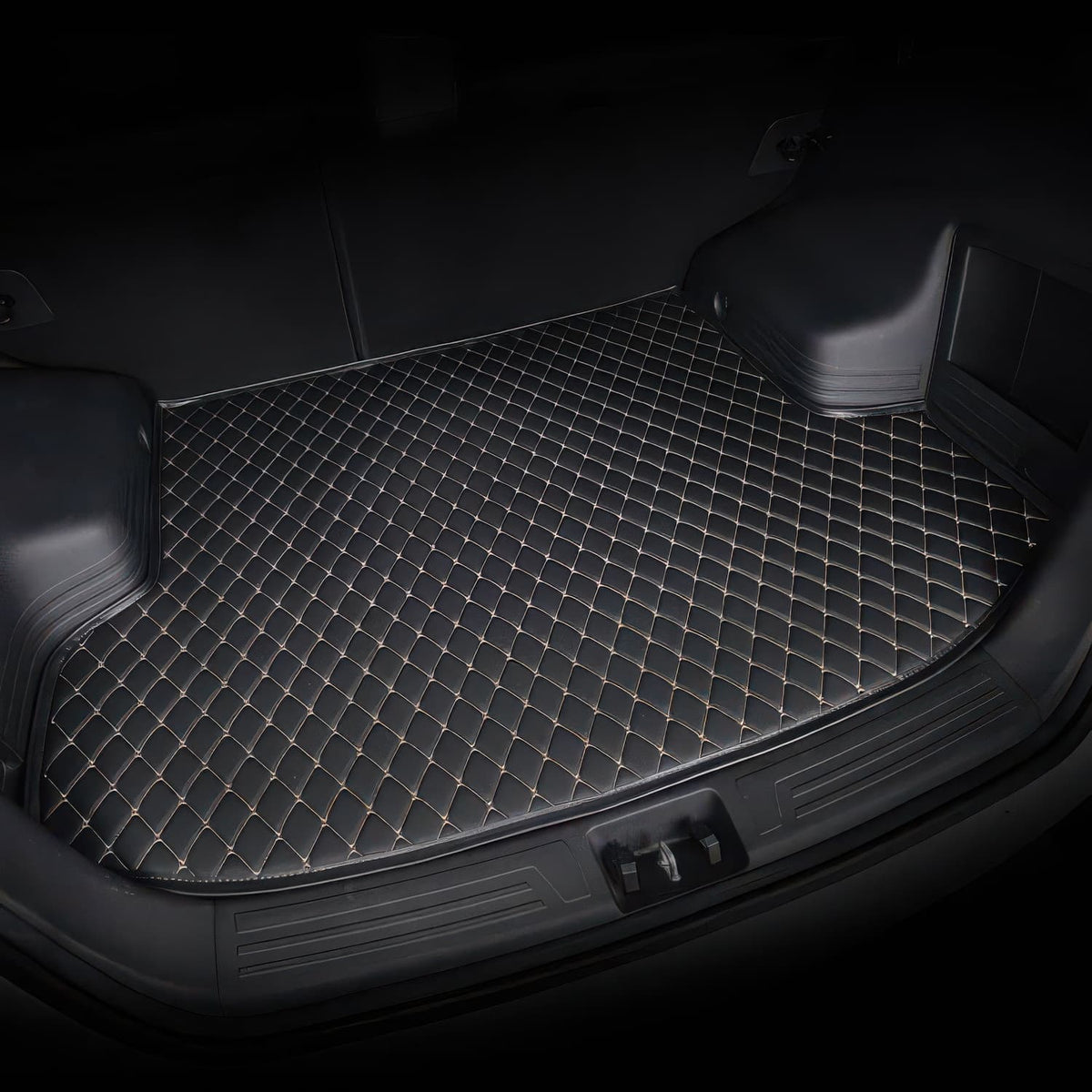Black & White custom car boot mat