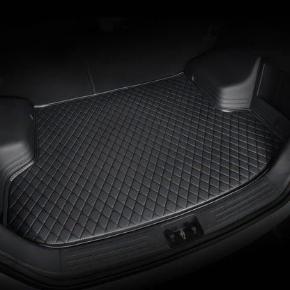 Black custom car boot mat
