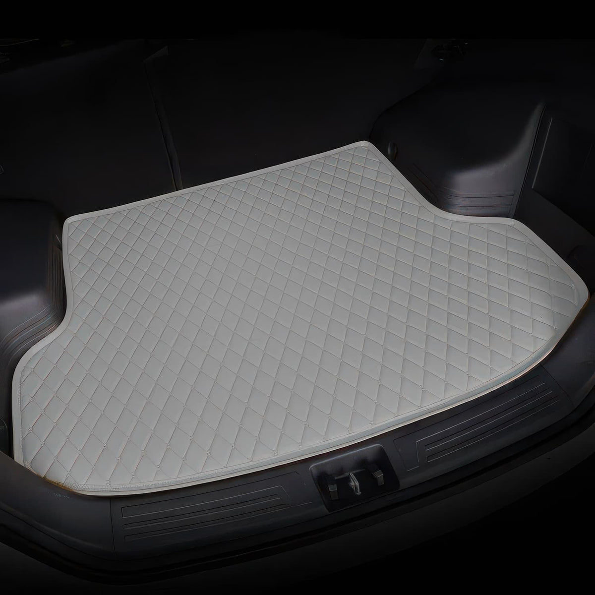 Gray custom car boot mat
