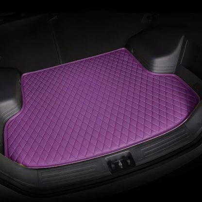 Purple custom car boot mat