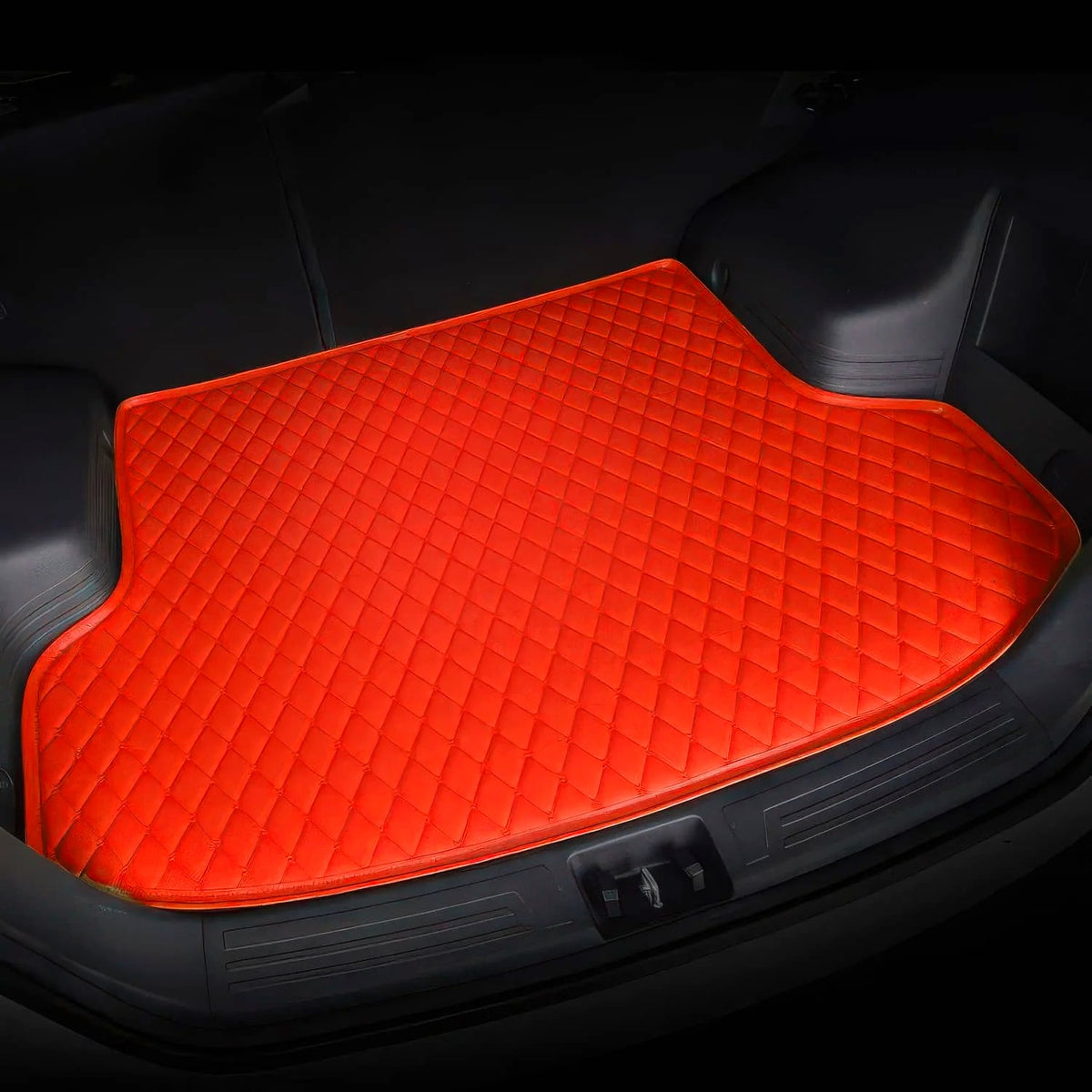 Red custom car boot mat