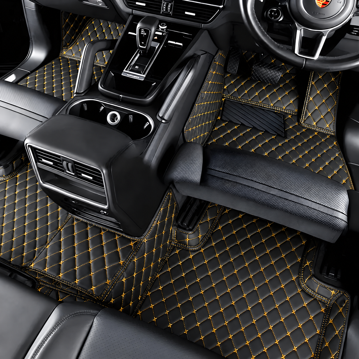 Black & Yellow custom car floor mats