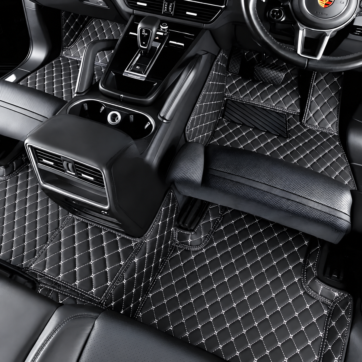 Black & White custom car floor mats