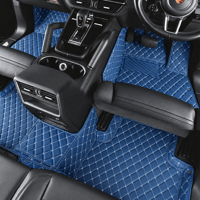 Blue custom car mats