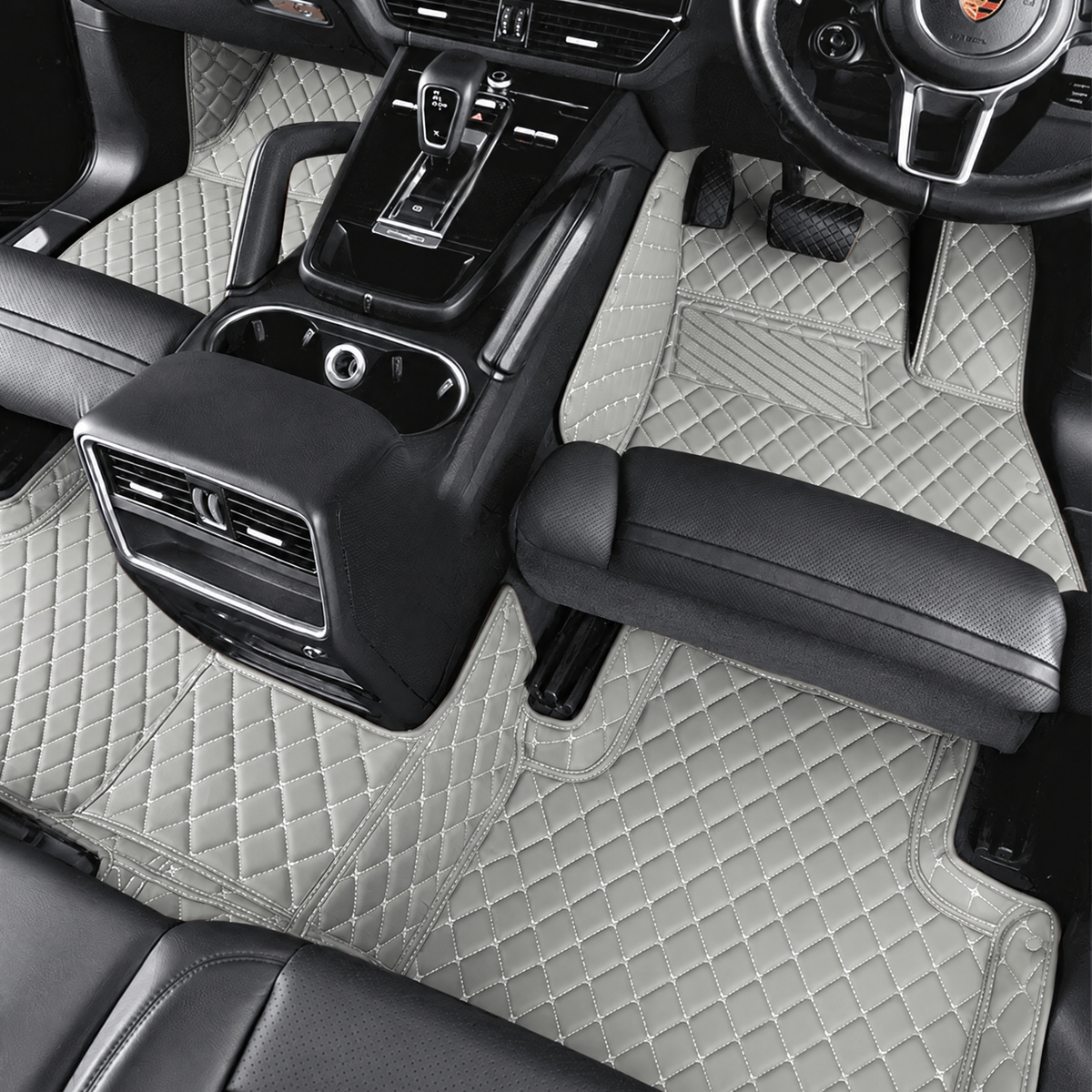 Gray custom car floor mats