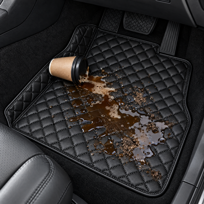 Waterproof mat holding a spill